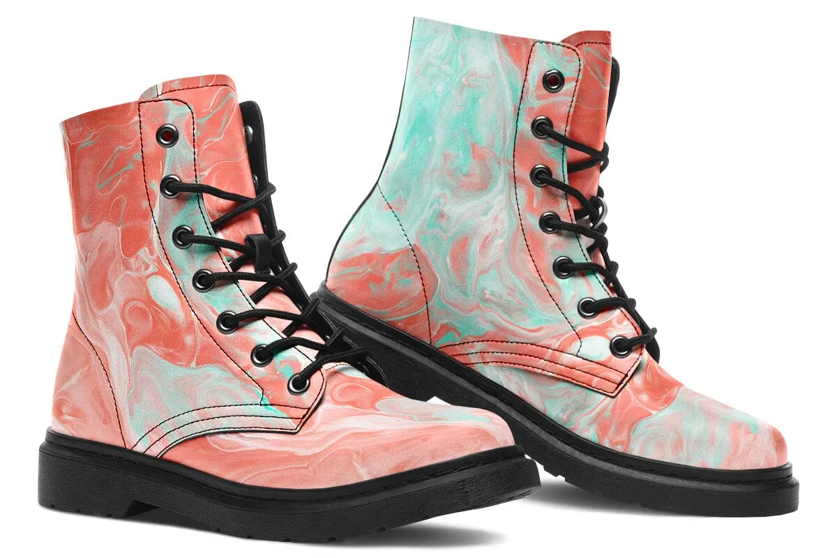 Marble Combat Boots