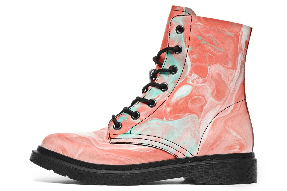 Marble Combat Boots