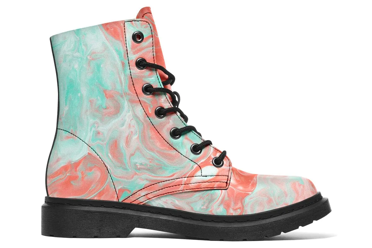 Marble Combat Boots