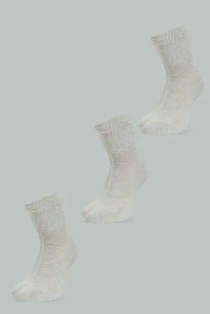 Men Grey Plain Socks (Pack of 3)