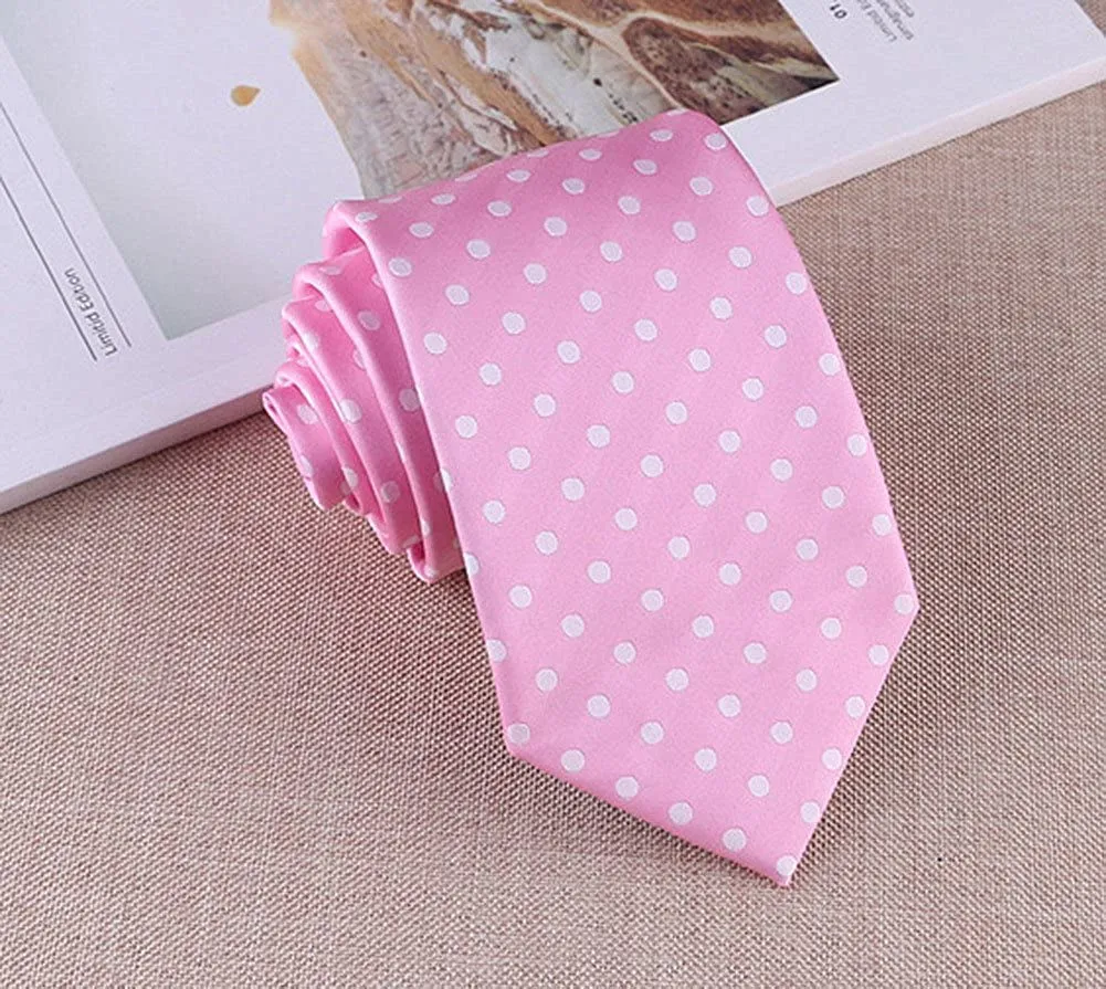 Men's Classic Polka Dot Ties Jacquard Woven Casual Handmade Daily Formal Necktie