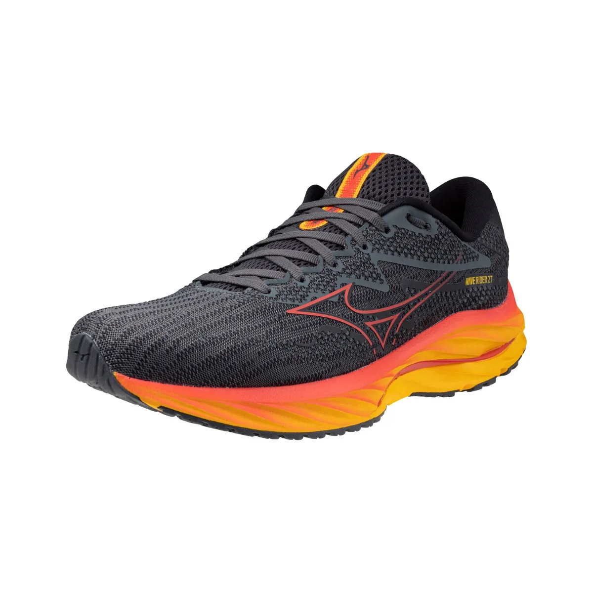 Mizuno Wave Rider 27 Black Orange Shoes SS24