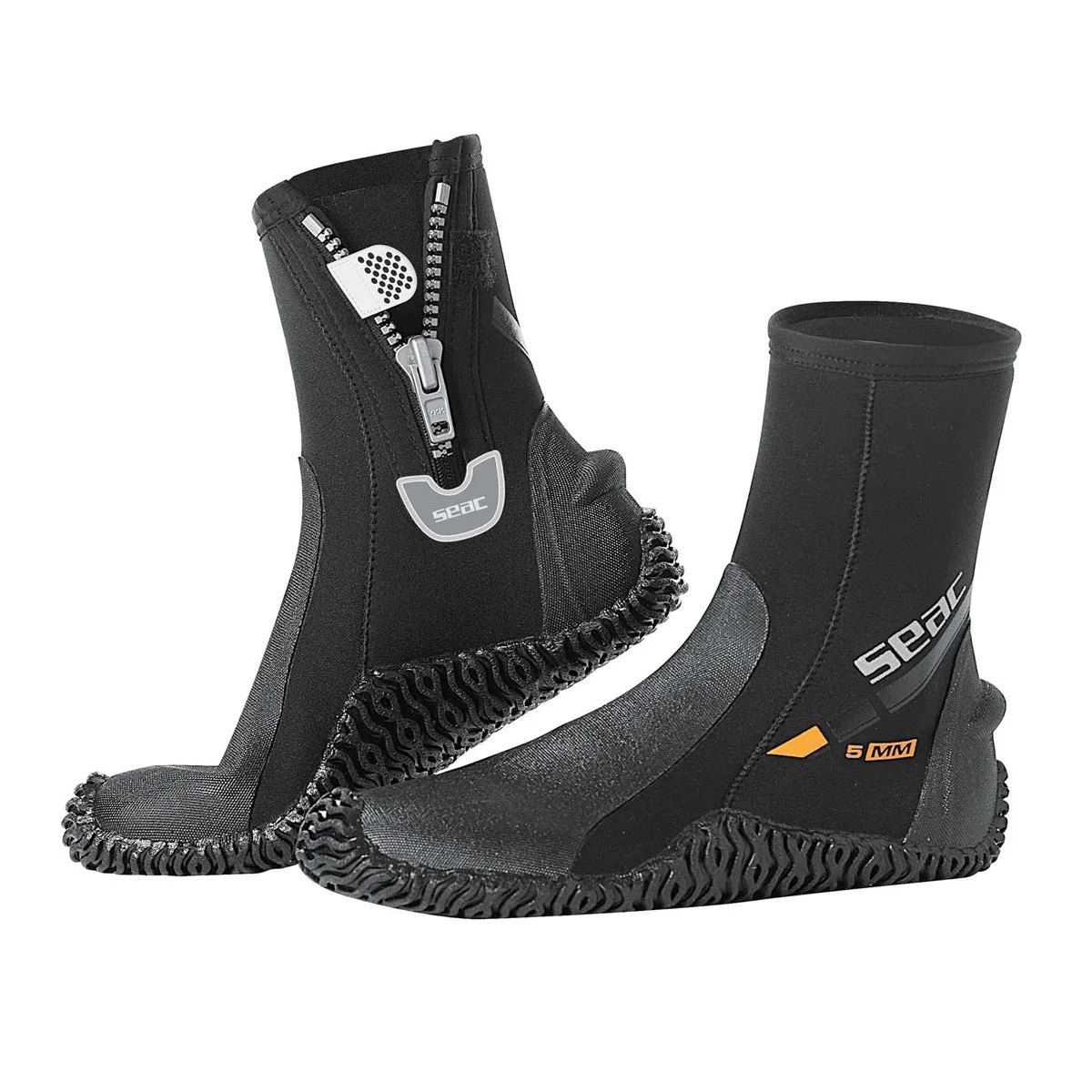 Open Box Seac 5mm Neoprene Basic HD Scuba Boots with Side Zipper, Size: XX-Small