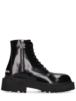 Palm Angels   50mm Leather combat boots 