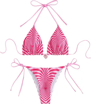 Pink Heart Thong Swimsuit