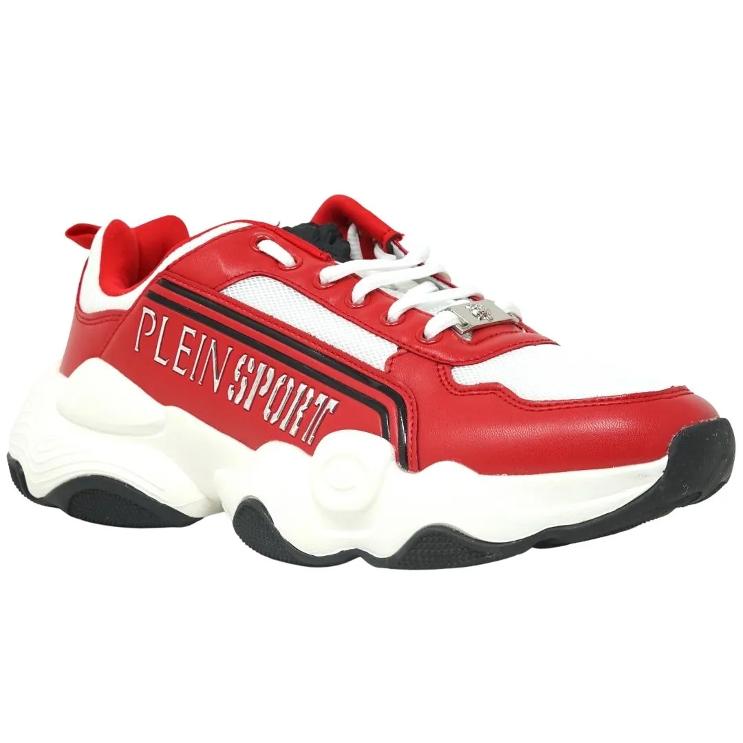 Plein Sport Bold Brand Logo Red Sneakers