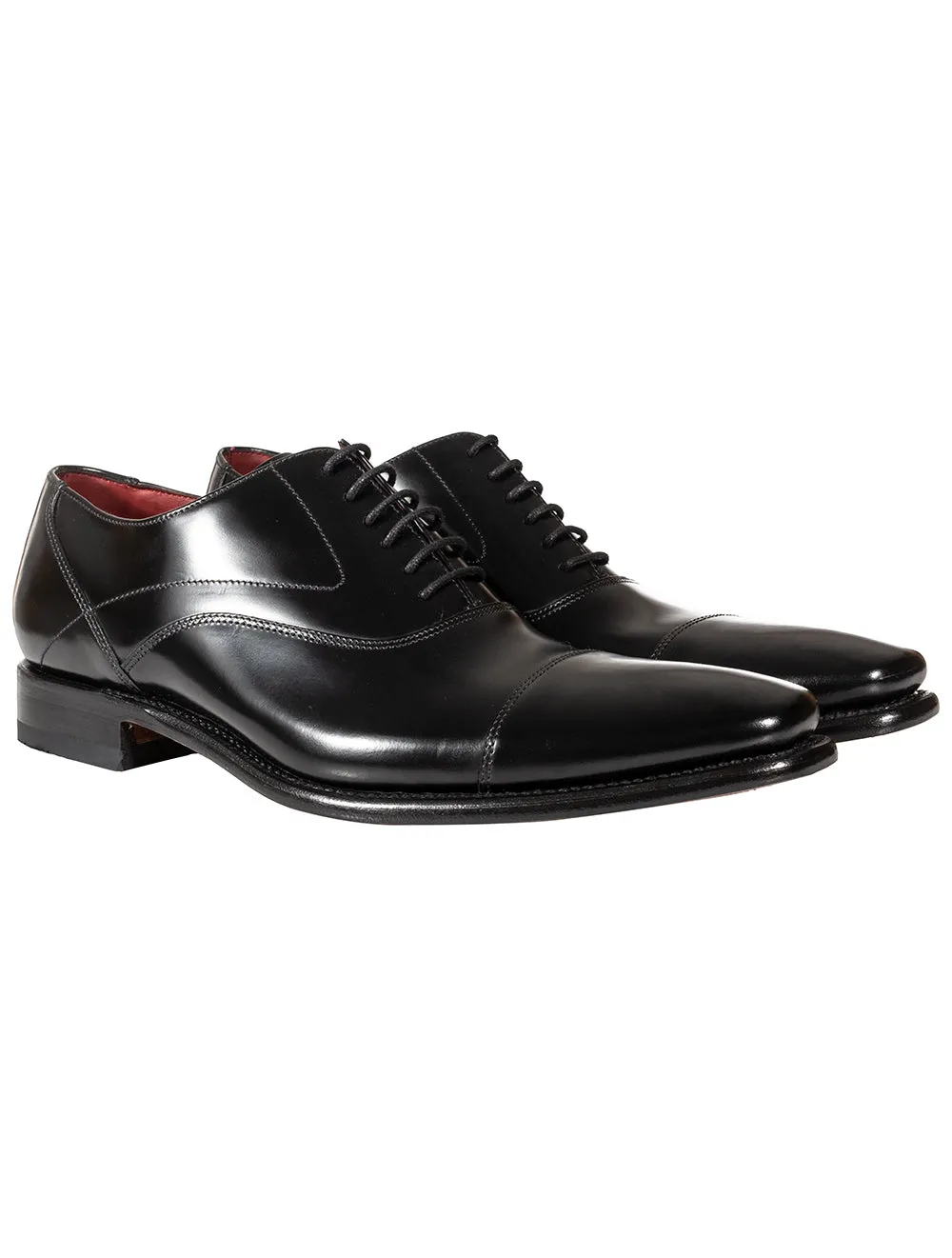 Polished Oxford Toe Cap Shoes Black