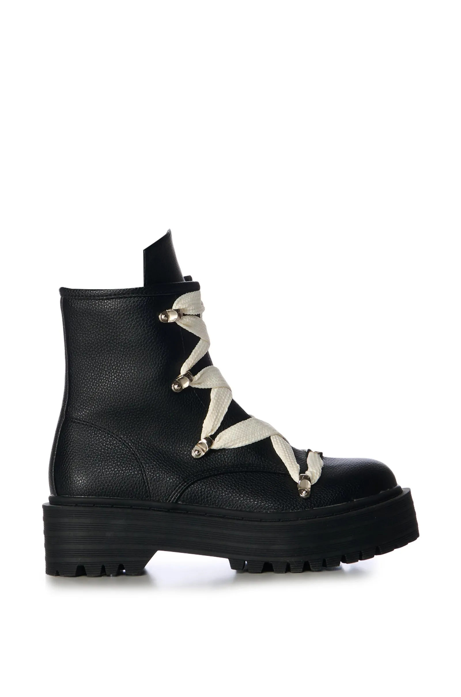 POLLUX-BLACK OVERSIZED COMBAT BOOTIE