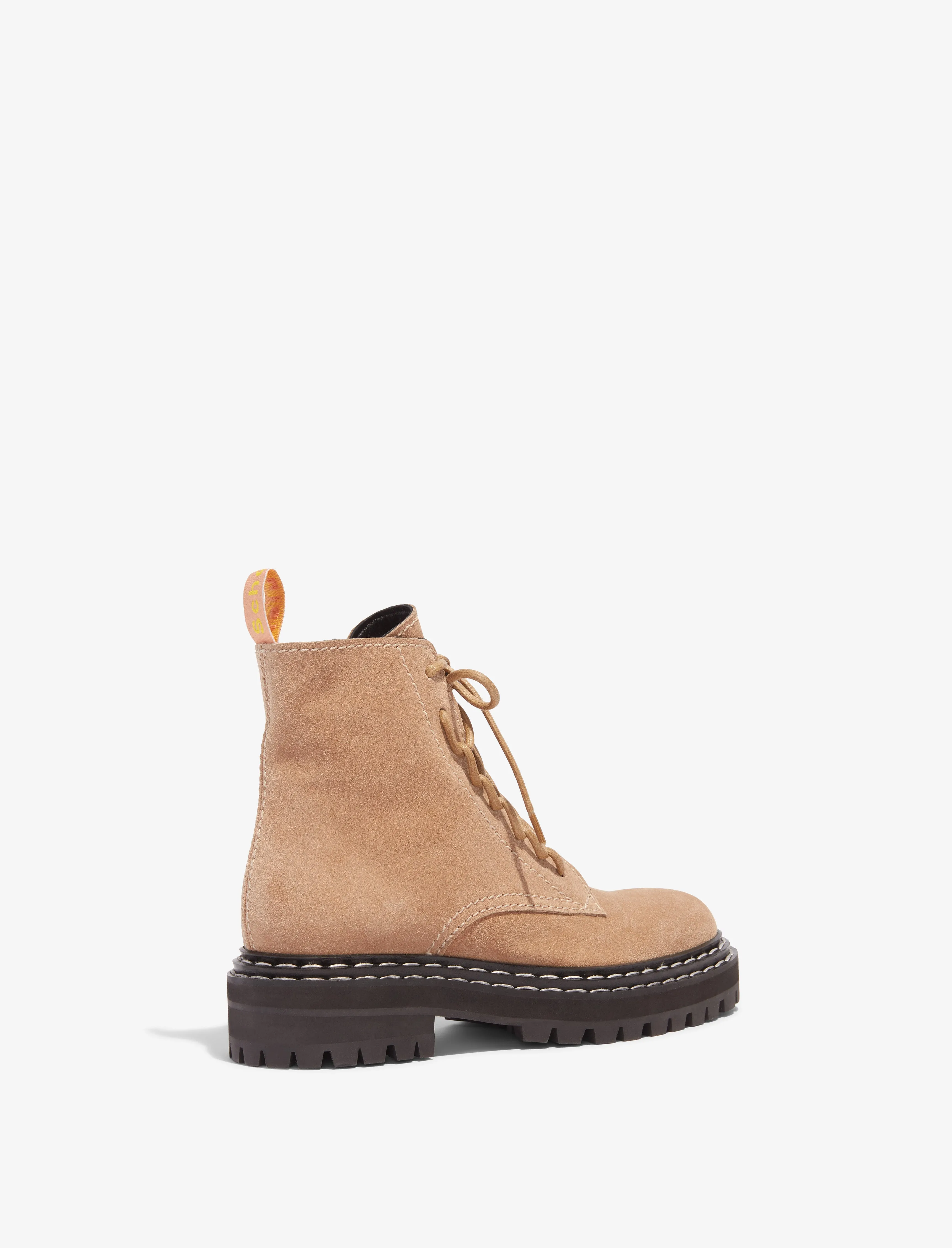 Proenza Schouler Lug Sole Combat Boots in Suede - Desert