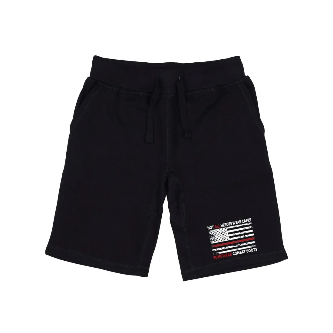 RAPDOM TS6 Fleece Gym Shorts TRL Thin Red Line Not All Heroes Wear Capes