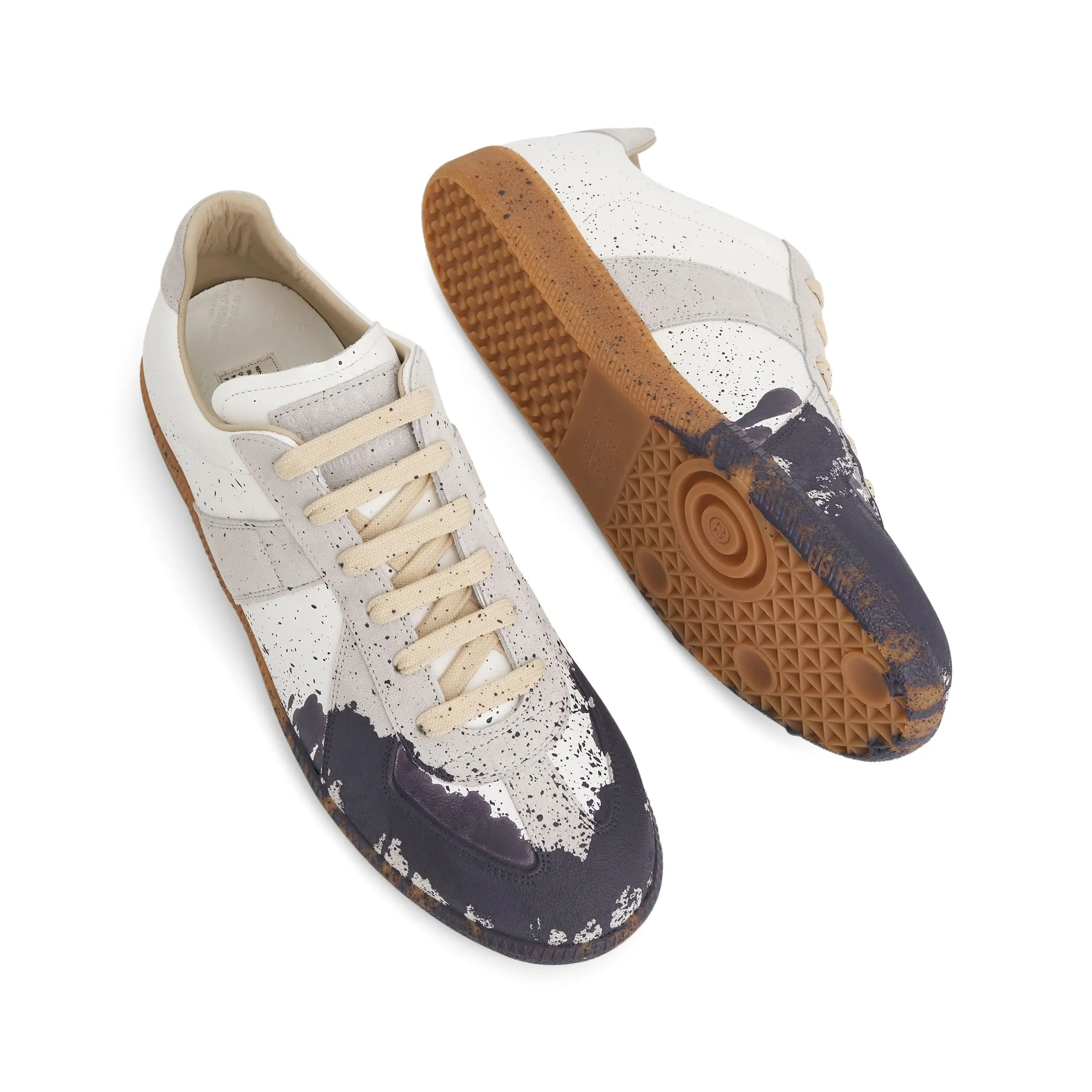 Replica Paint Splatter Sneaker in White/Pewter