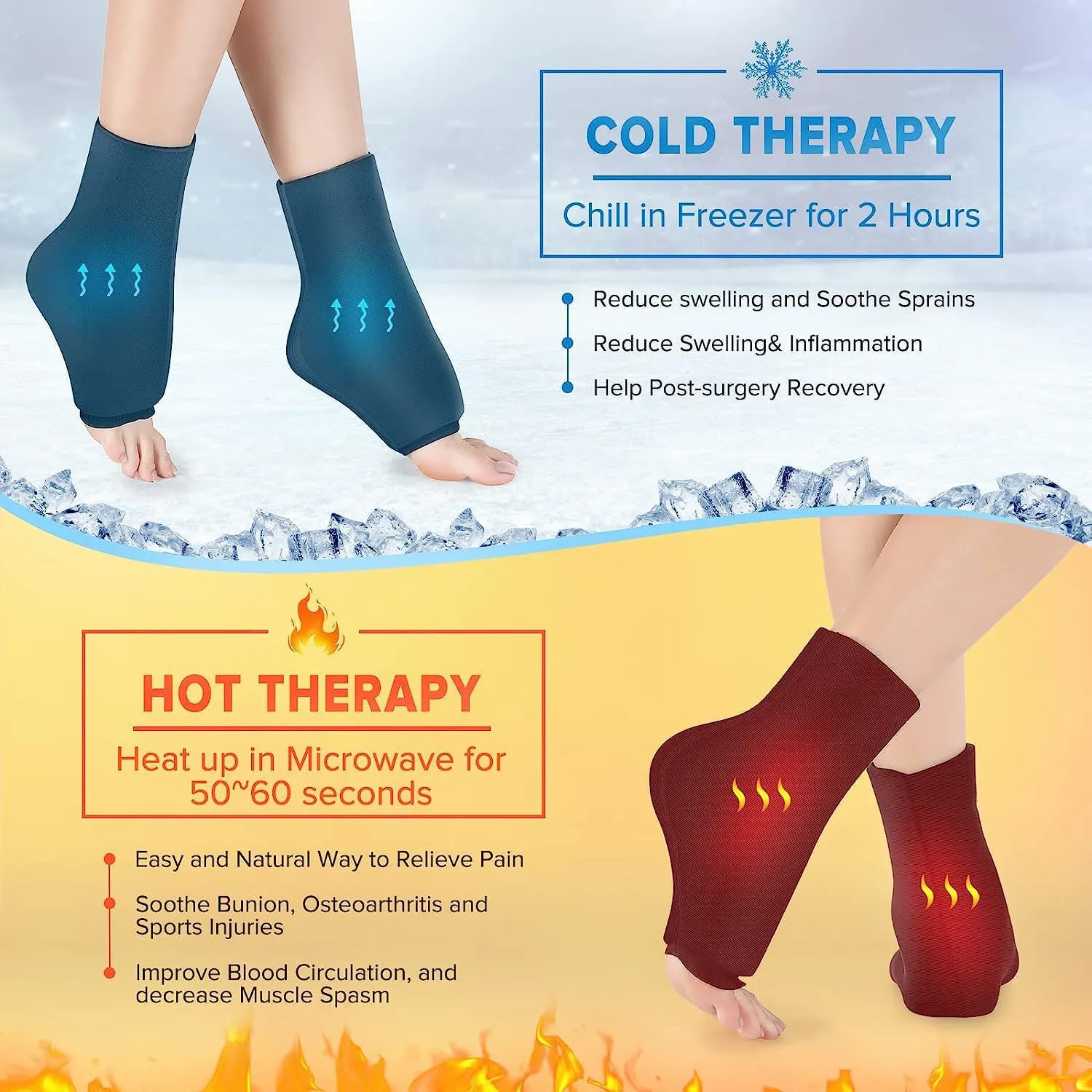 Reusable Gel Ice Pack for Hot & Cold Therapy-L