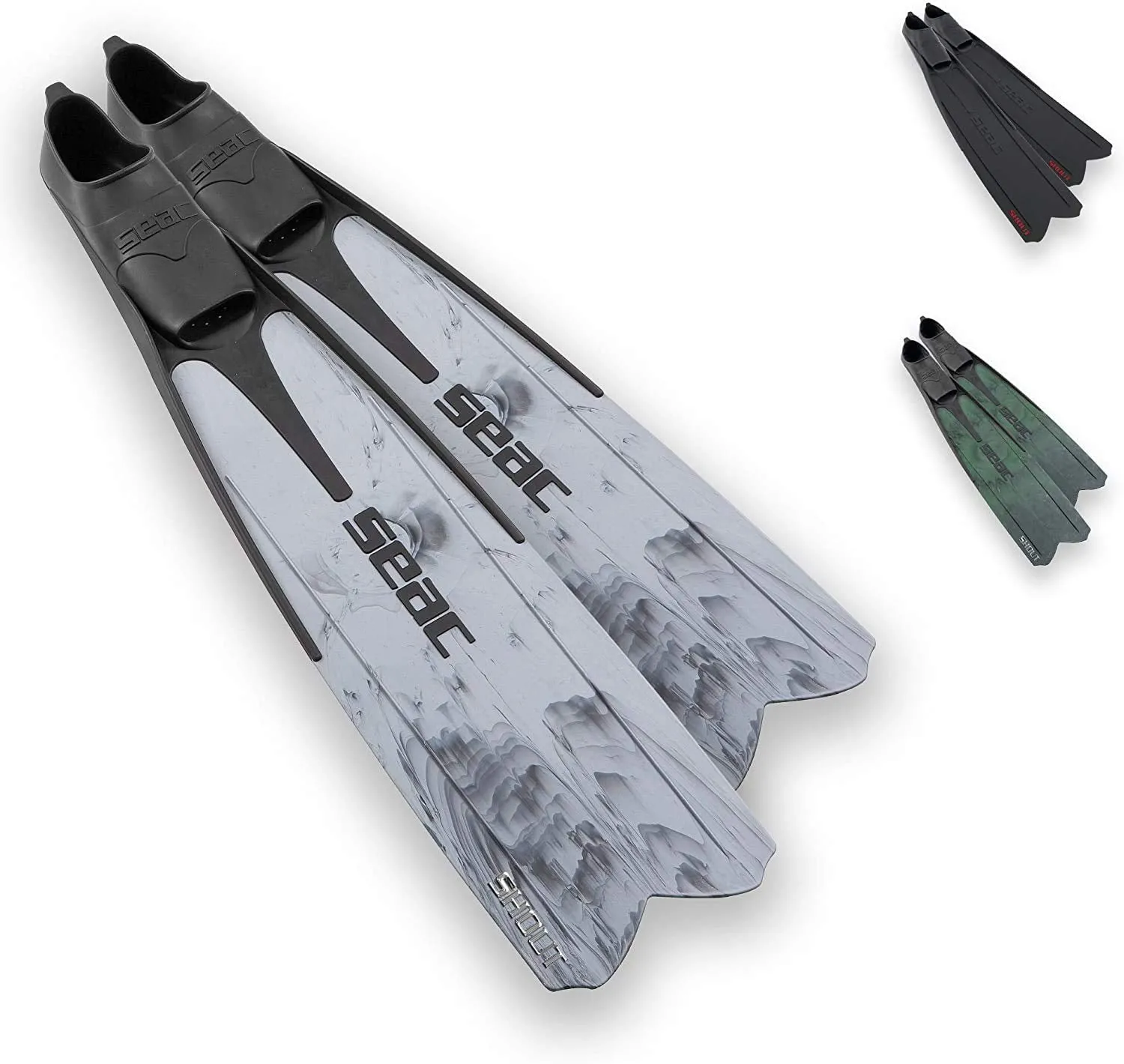 SEAC Shout Long Black Spearfishing Fins