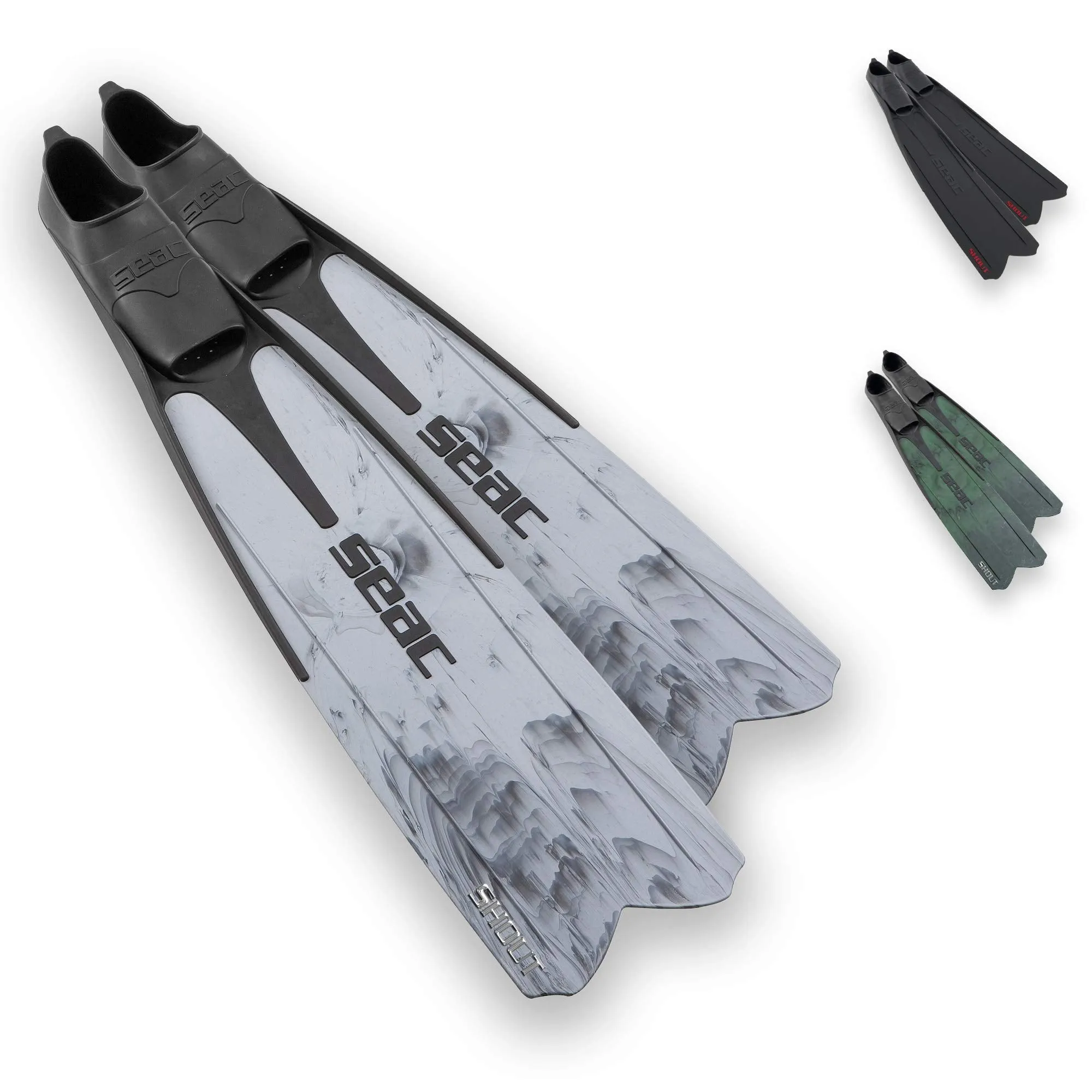 SEAC Shout Long Black Spearfishing Fins