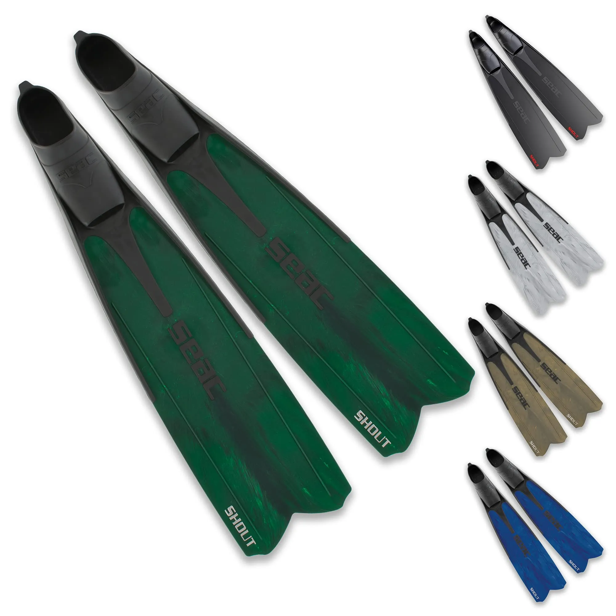 SEAC Shout Long Black Spearfishing Fins