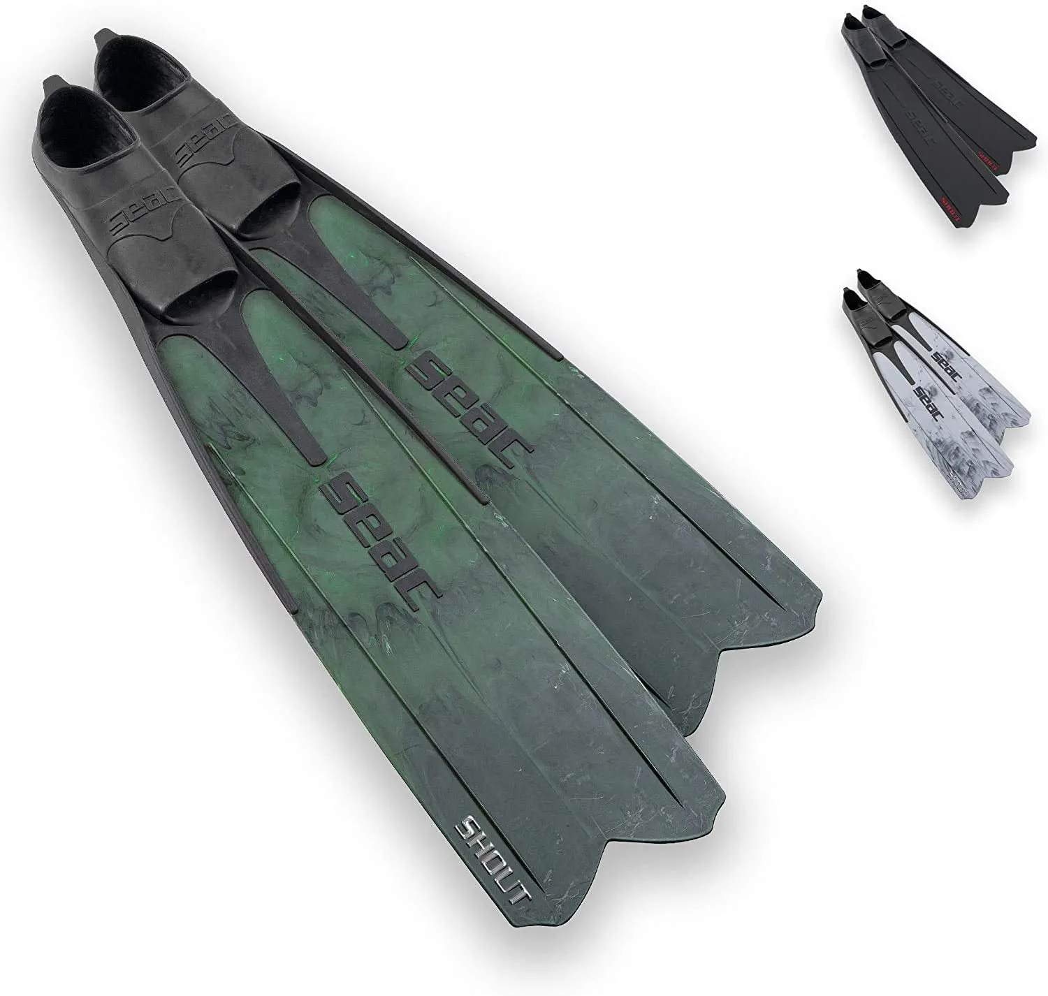 SEAC Shout Long Black Spearfishing Fins