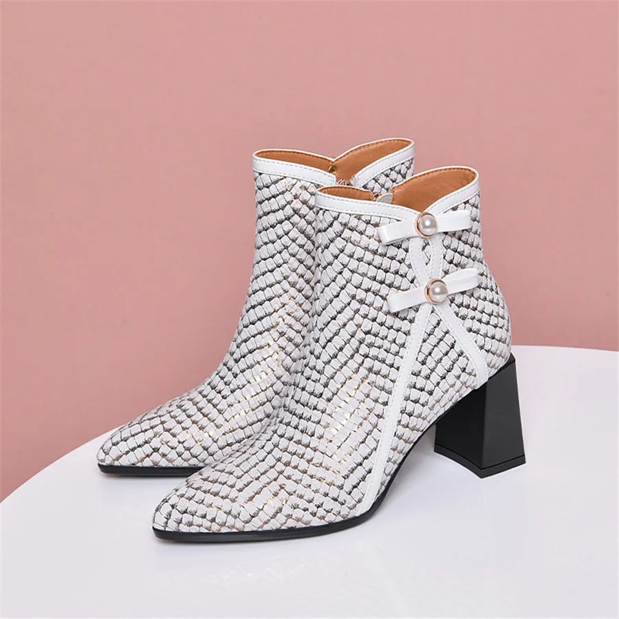 SerpentLux Party Pointed Toe Ankle Boots