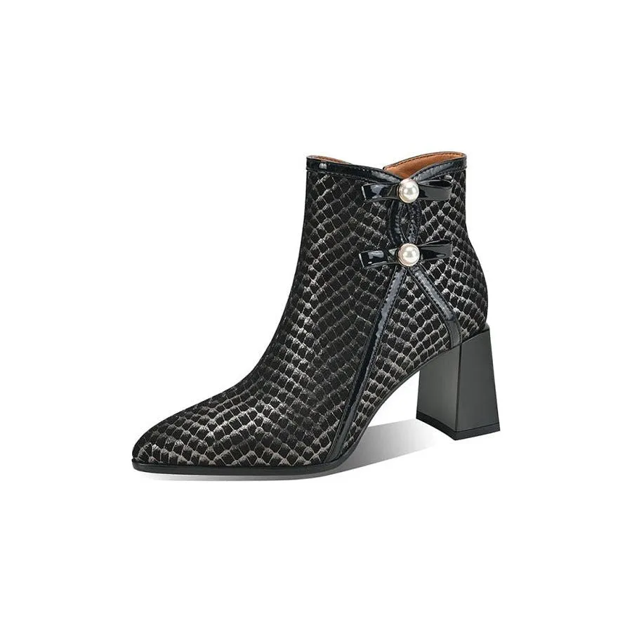 SerpentLux Party Pointed Toe Ankle Boots