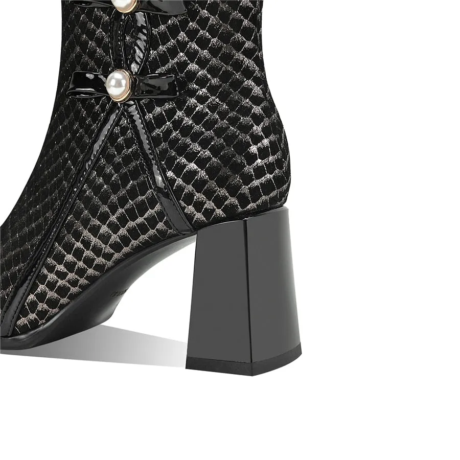 SerpentLux Party Pointed Toe Ankle Boots