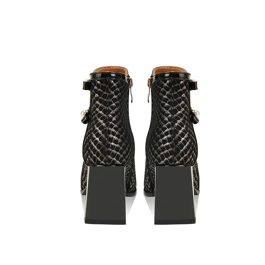 SerpentLux Party Pointed Toe Ankle Boots