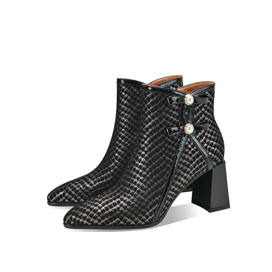 SerpentLux Party Pointed Toe Ankle Boots