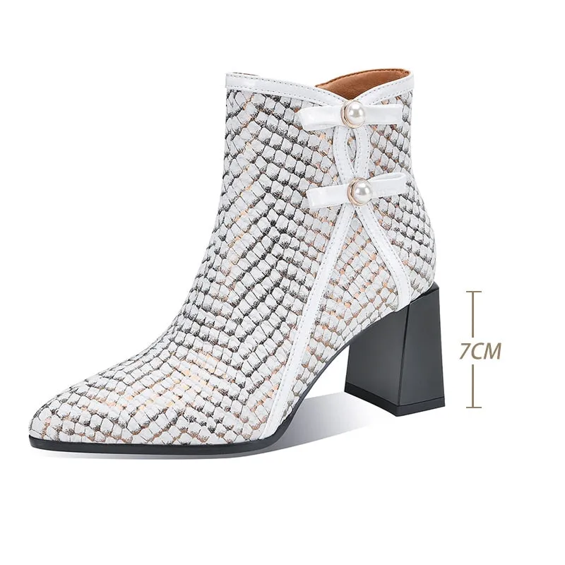 SerpentLux Party Pointed Toe Ankle Boots