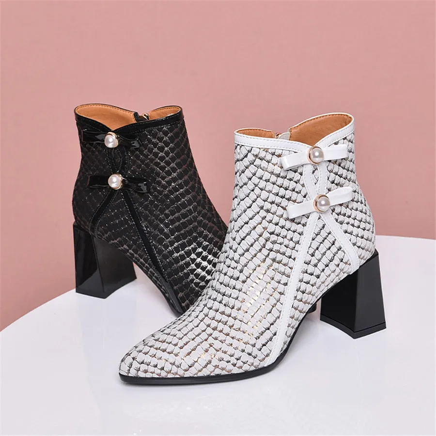 SerpentLux Party Pointed Toe Ankle Boots