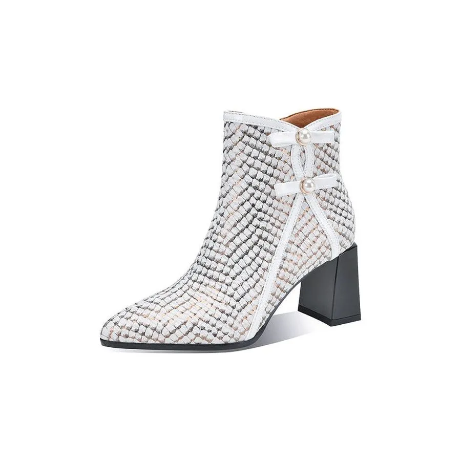 SerpentLux Party Pointed Toe Ankle Boots