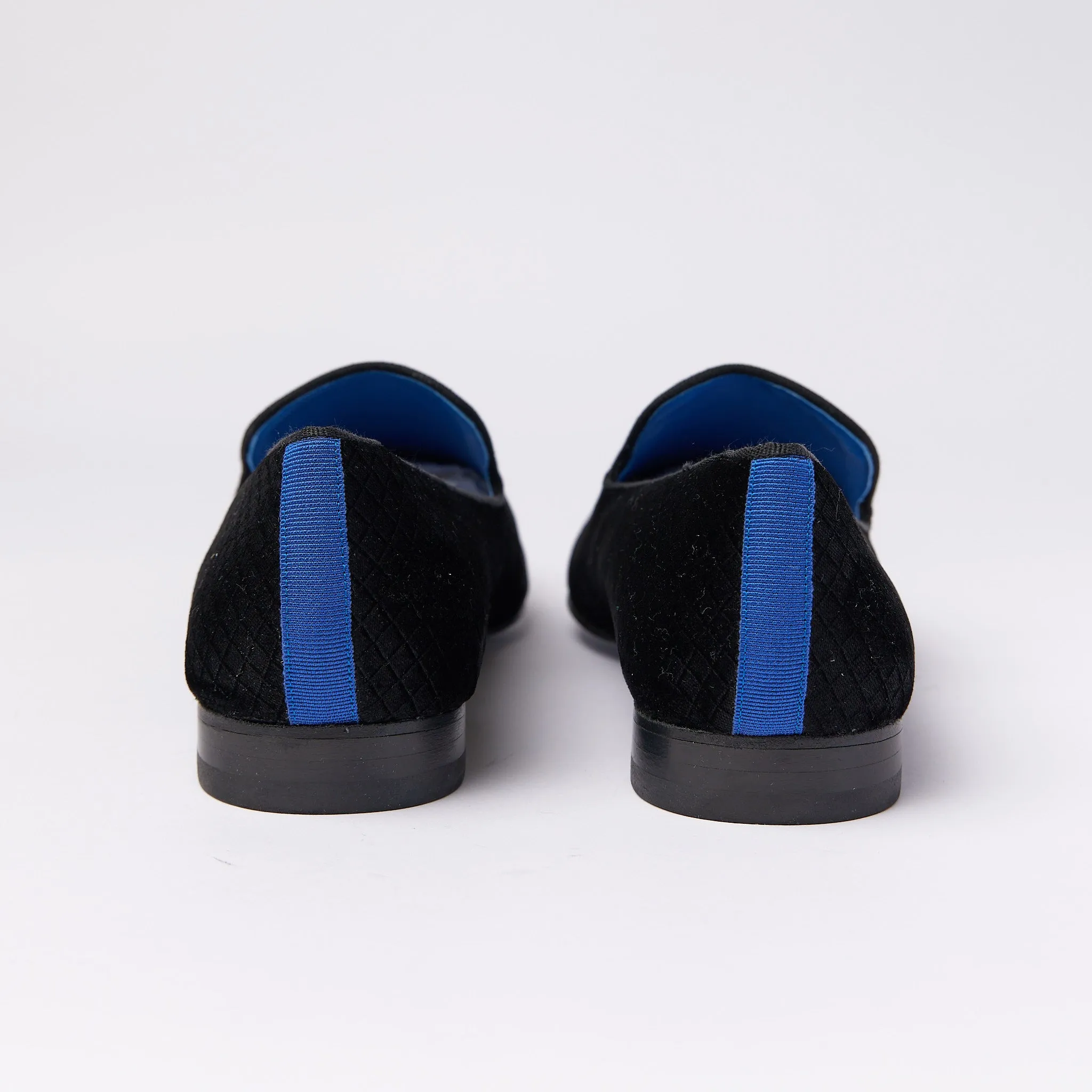 Slipper in Black Velvet with Black Logo