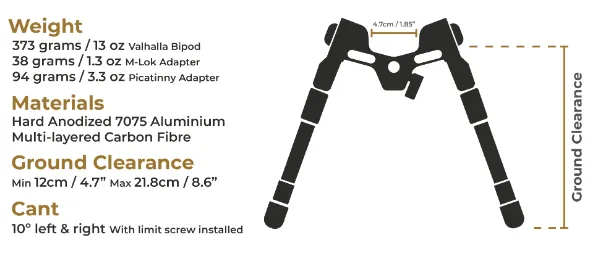 Spartan Valhalla Bipod With Picatinny Standard