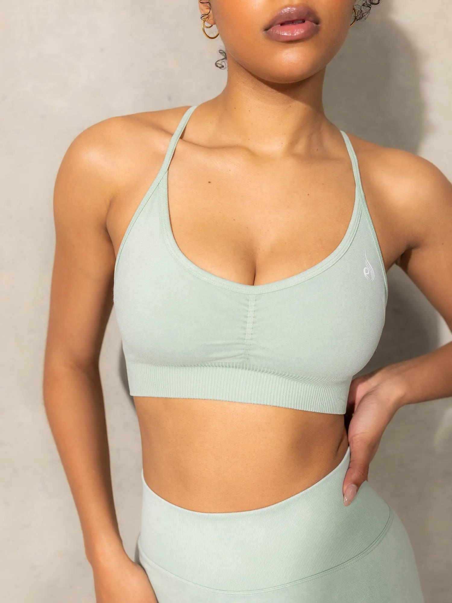 Stonewash Seamless Sports Bra - Mint Stonewash