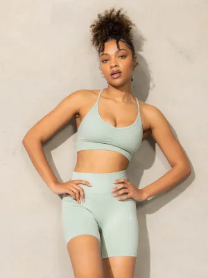 Stonewash Seamless Sports Bra - Mint Stonewash