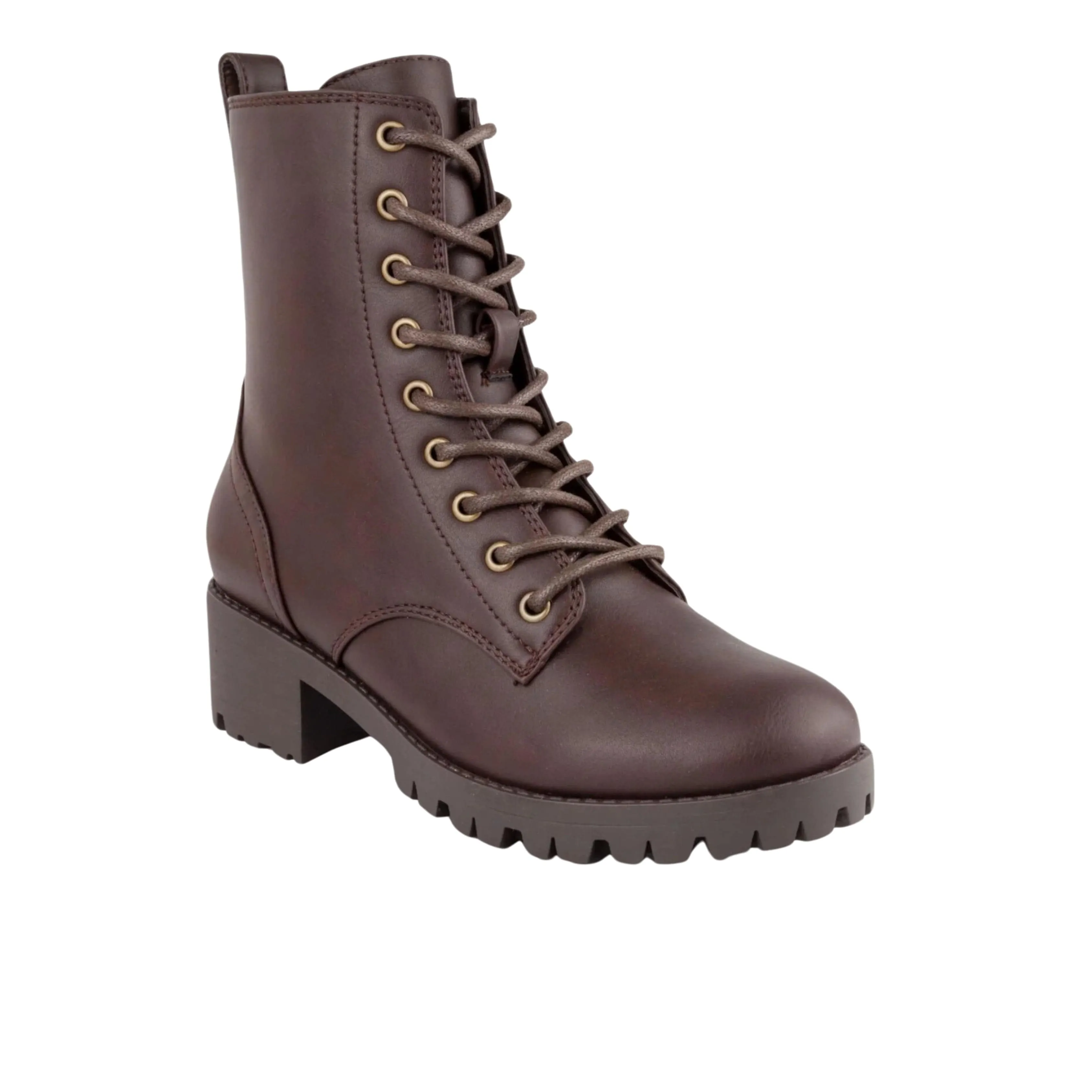 SUGAR - Block Heel Zip-up Combat Boots