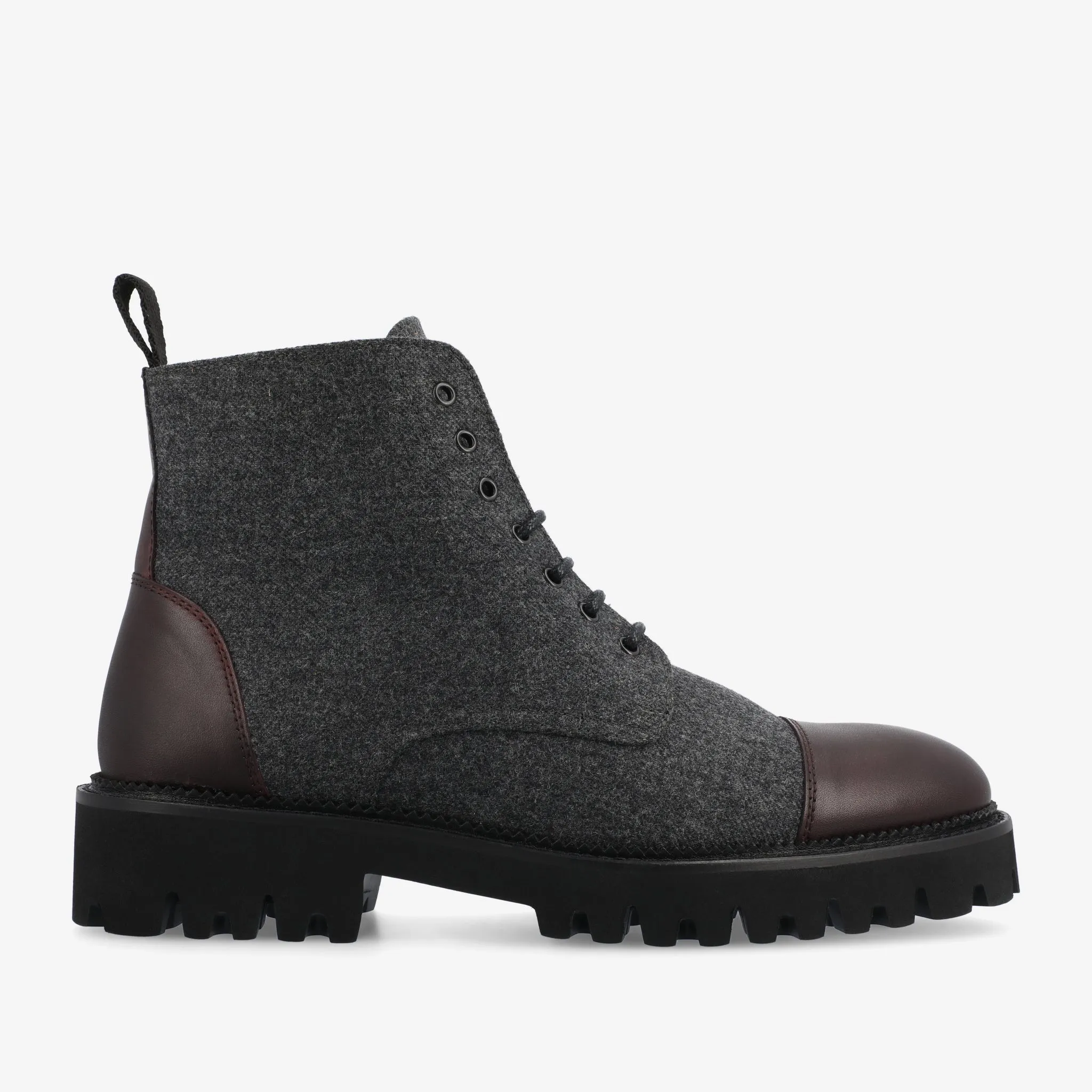 The Jill Boot in Grey/Oxblood (Last Chance, Final Sale)