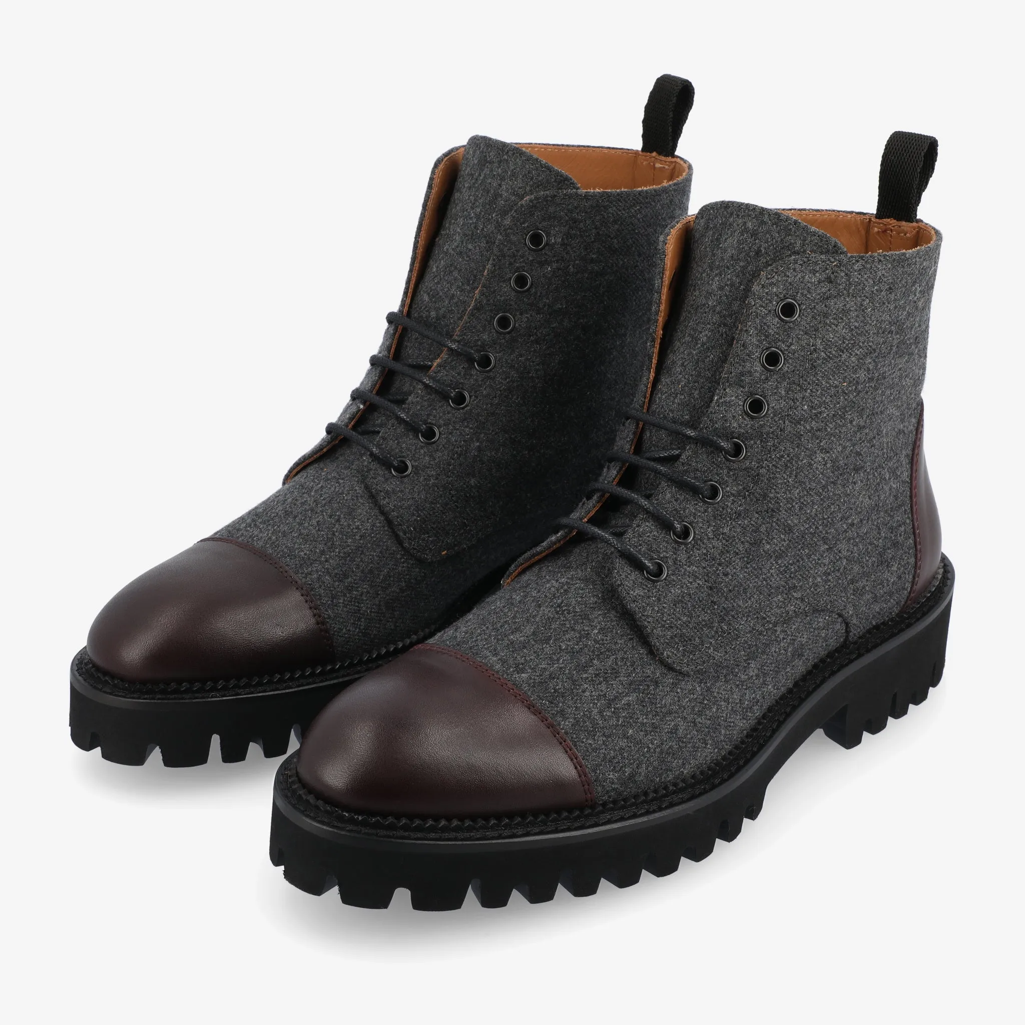 The Jill Boot in Grey/Oxblood (Last Chance, Final Sale)