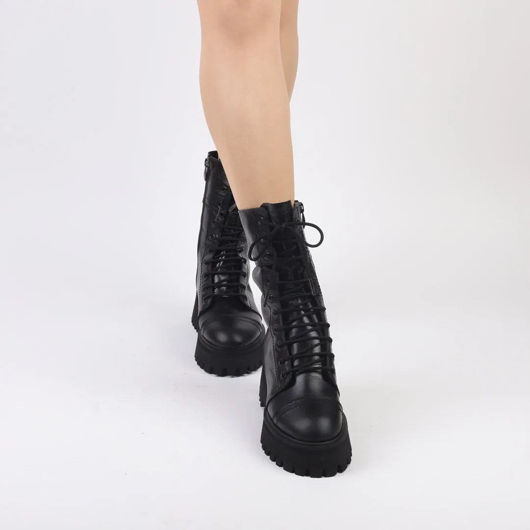 TROPAZ BROWN - flatform army boots