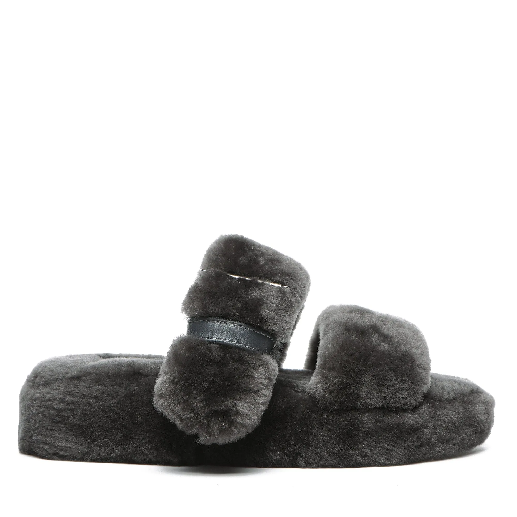 UGG Jamella Fluffy Platform Slides