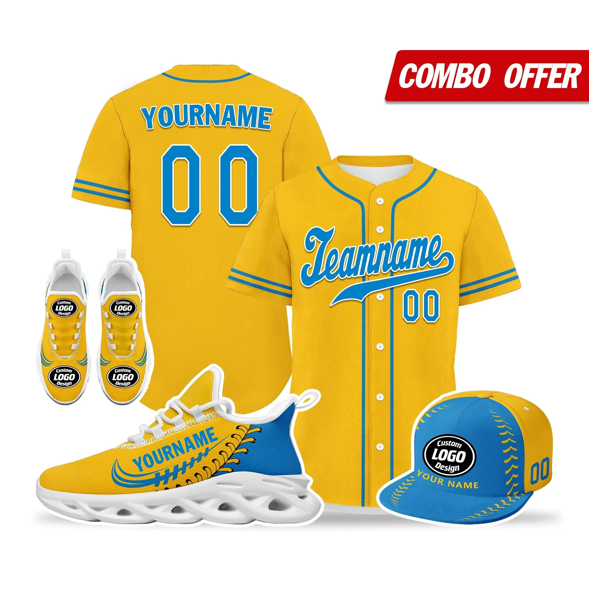 Unique Gift,Custom Yellow Jersey MaxSoul Shoes and Hat Combo Offer Personalized ZH-bd0b00e0-9