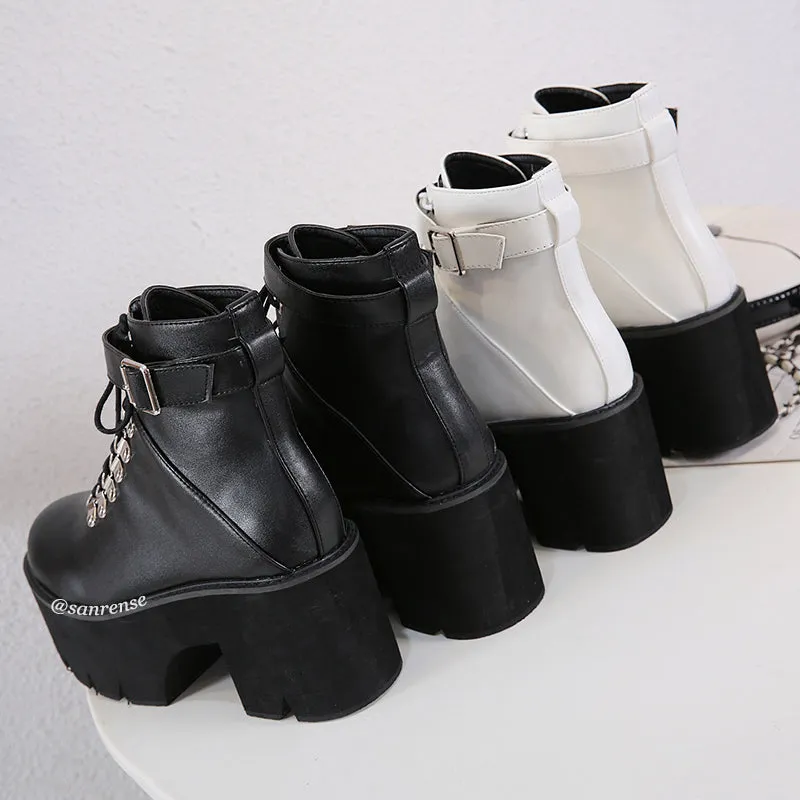 Uniwim Black/White Combat Boots SE21146