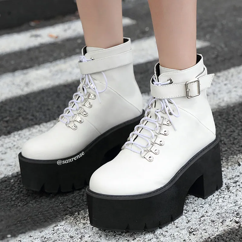 Uniwim Black/White Combat Boots SE21146