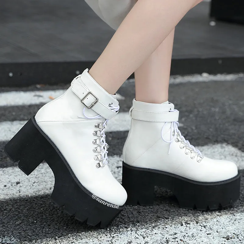 Uniwim Black/White Combat Boots SE21146