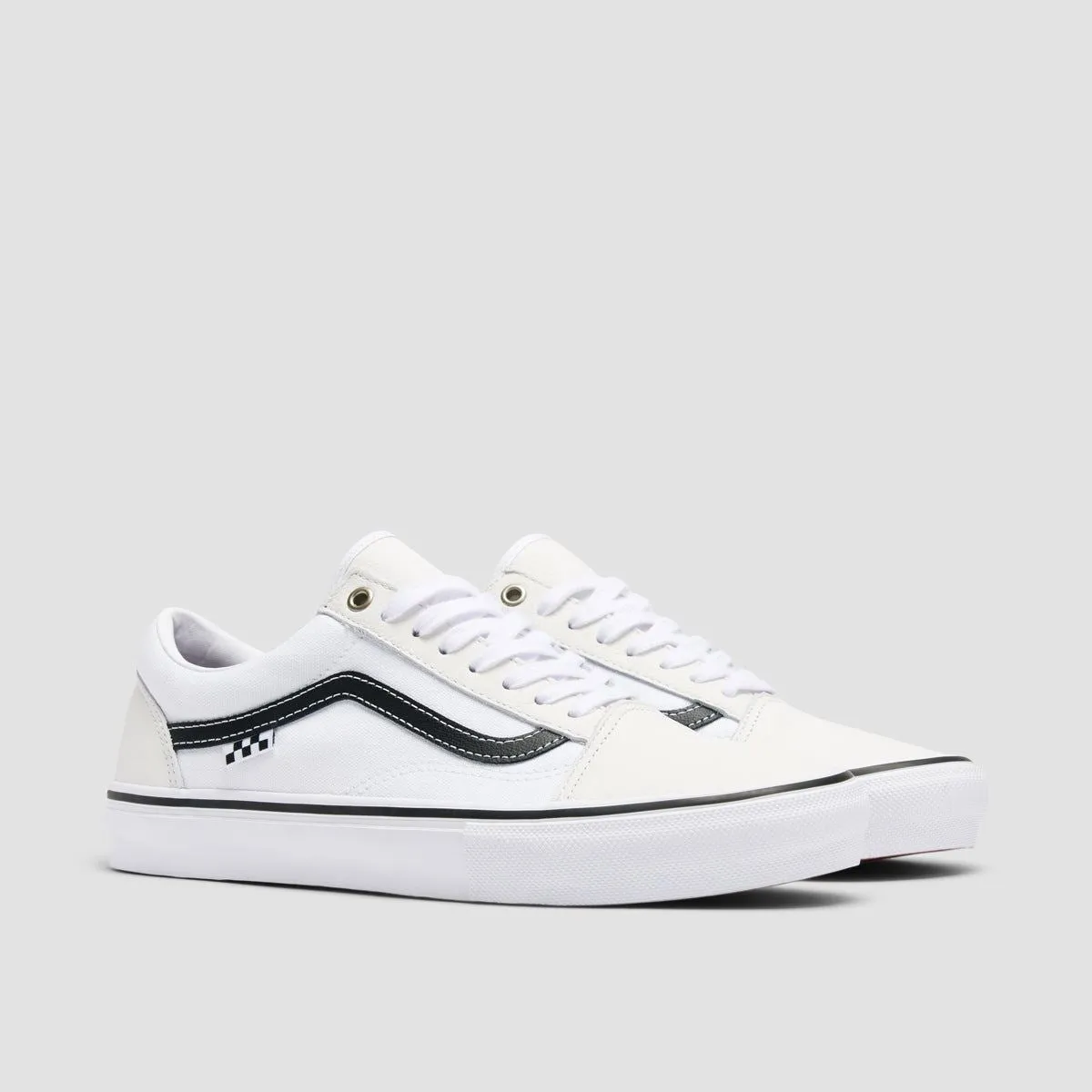 Vans Skate Old Skool Shoes - Leather White/White