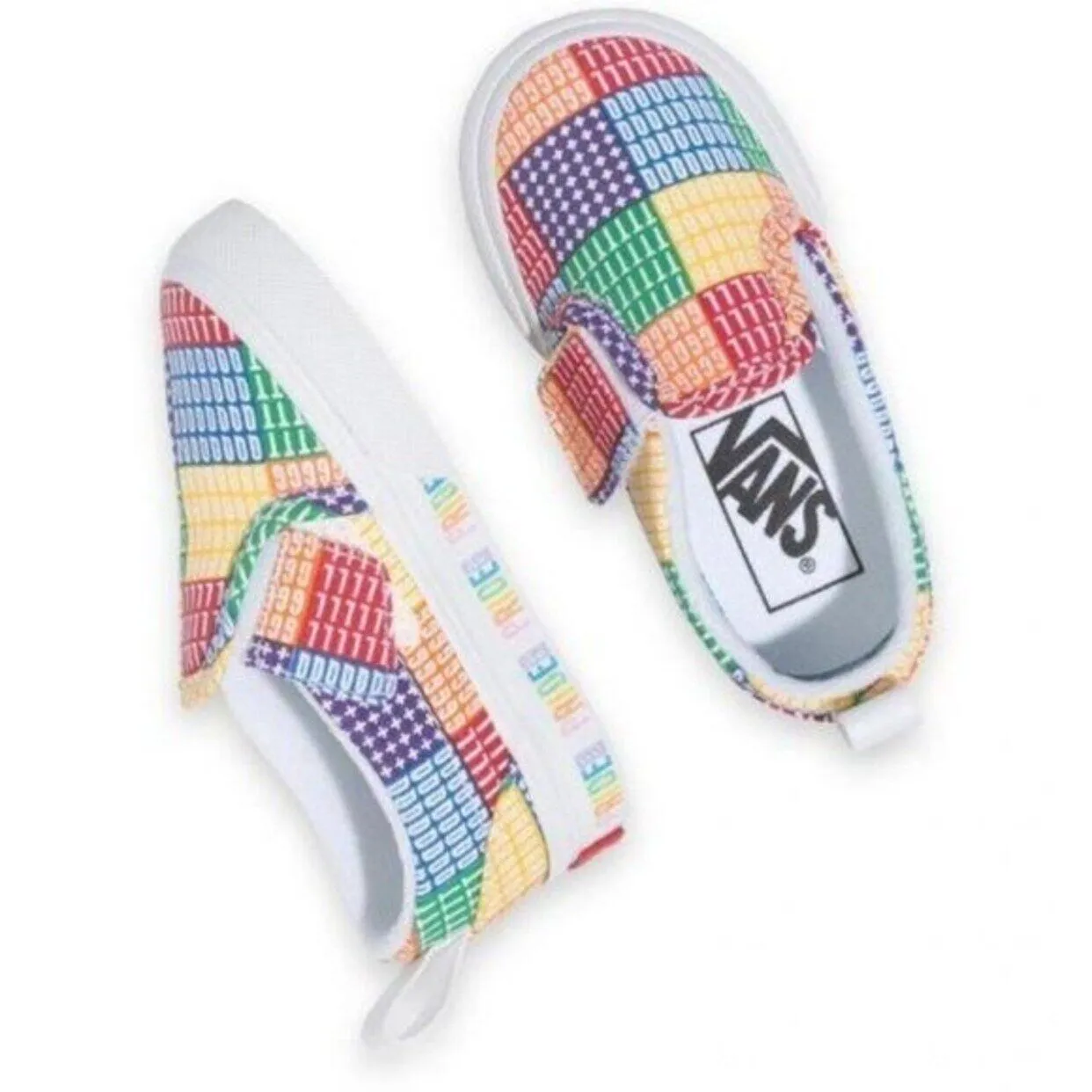 Vans Slip On V VN0A34883WJ1 Infant/Toddler Multicolor Skateboarding Shoes B827