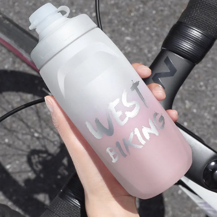 WEST BIKING 750ML Bicycle Water Bottle Portable Outdoor Cycling Water Cup, Color: Black Green Gradient