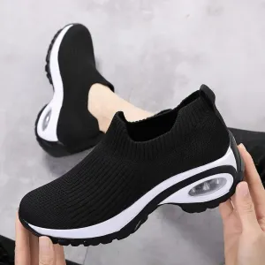 Women's Fashion Wedge Platform Sneakers - Casual Air Cushion Sport Shoes for Ladies