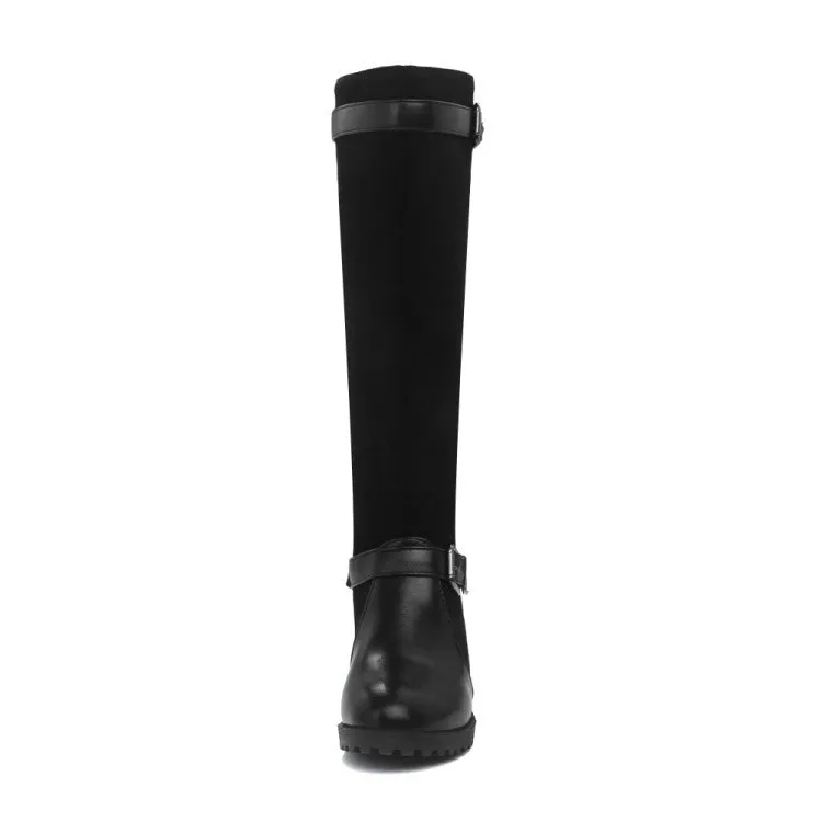 Women's Low Heeled Buckle Riding Boots