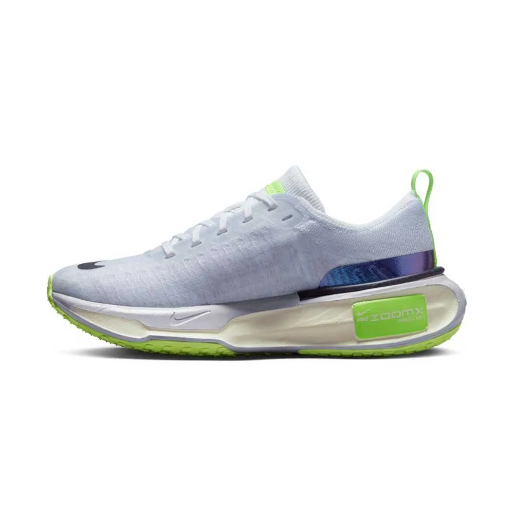 Women's ZoomX Invincible Run Flyknit 3 Running Shoe- White/Black/Blue Tint- Regular (B)