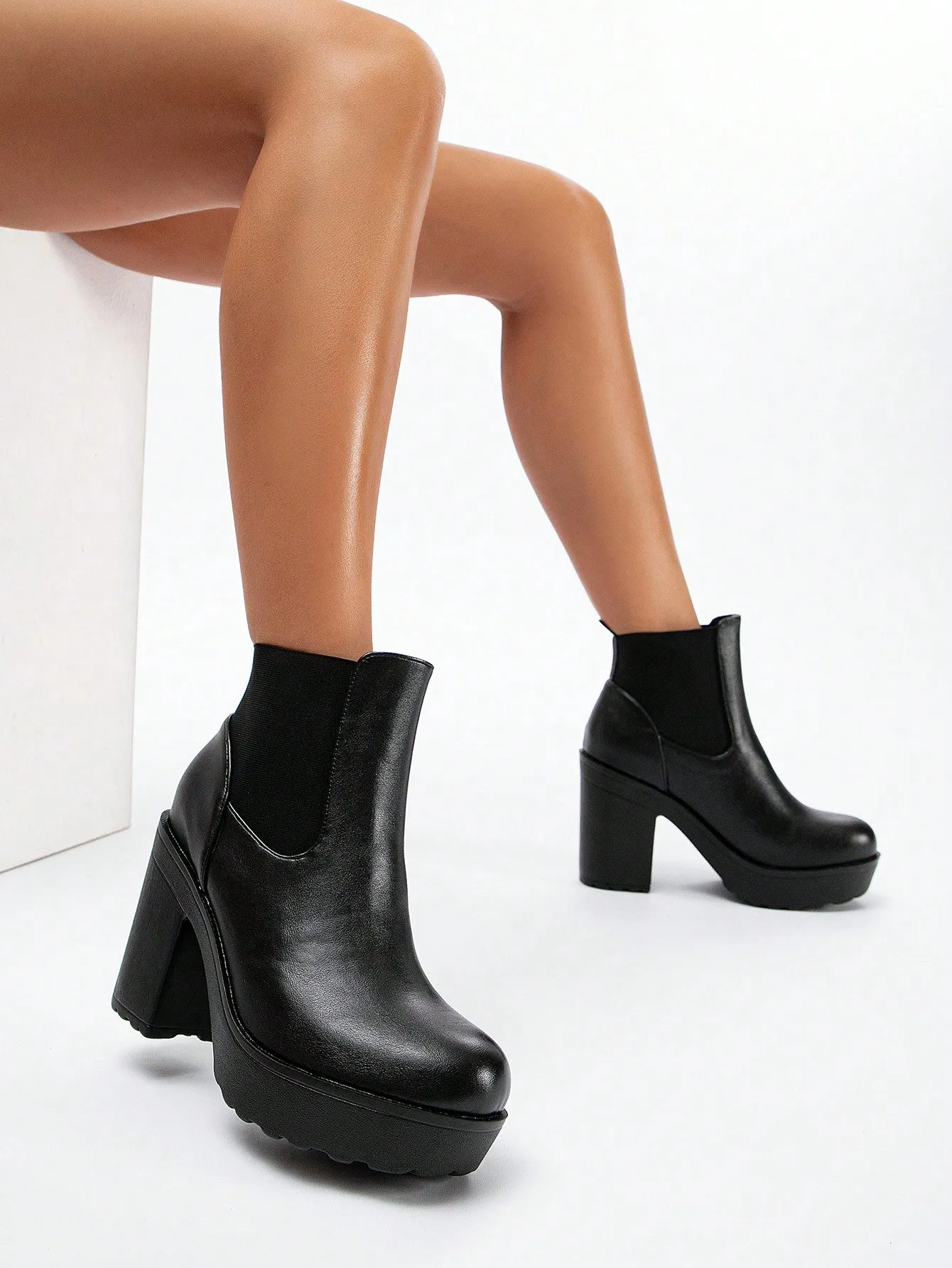 Zipper Side Platform Chunky Heeled Combat Boots